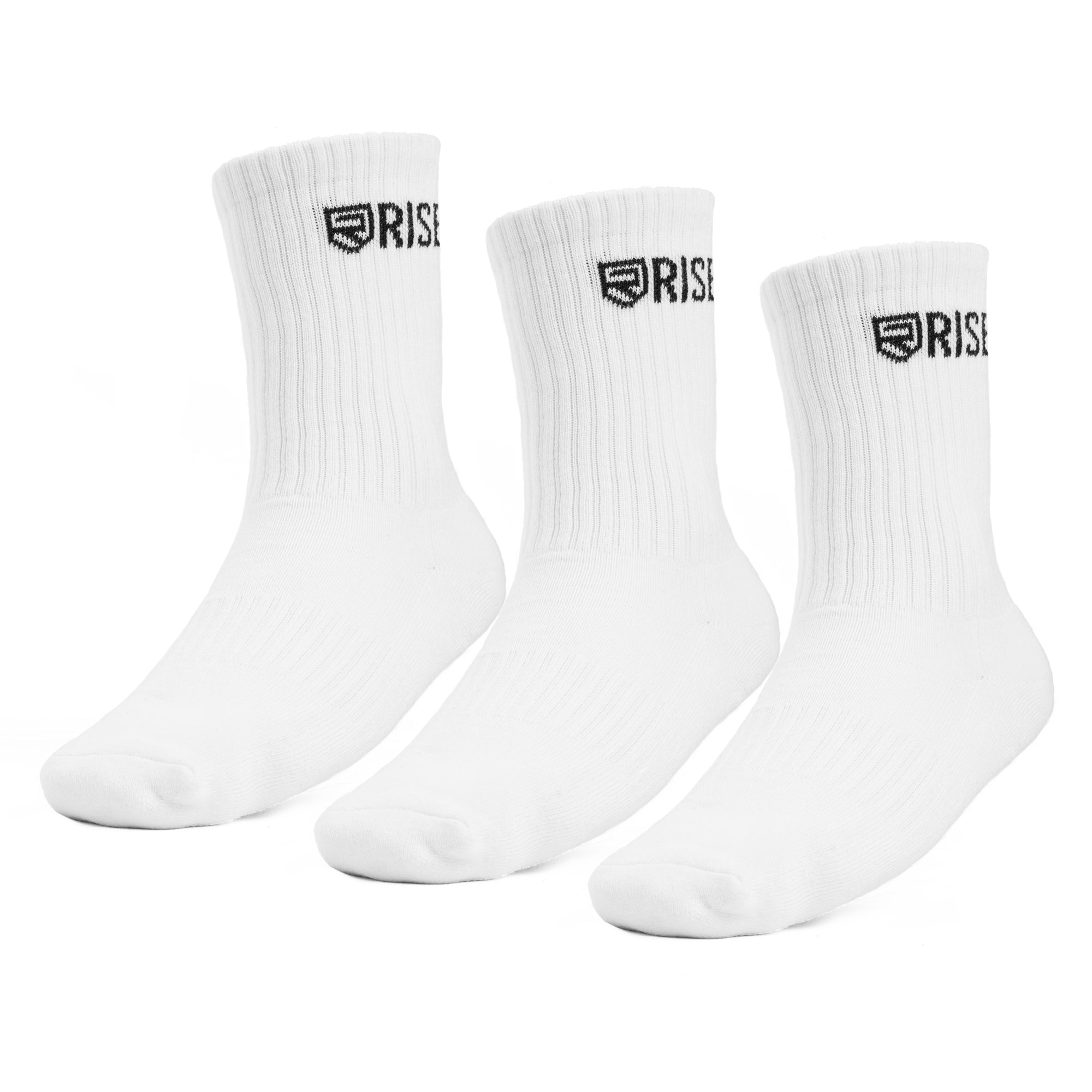 Rise Crew Socks – White (3pk)