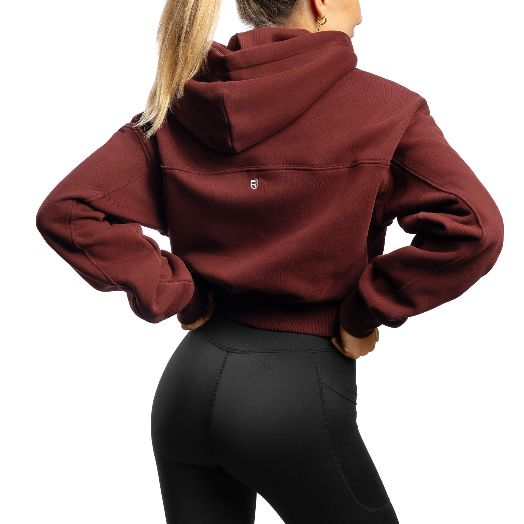 Comfy Crop Zip Hoodie - Burgundy