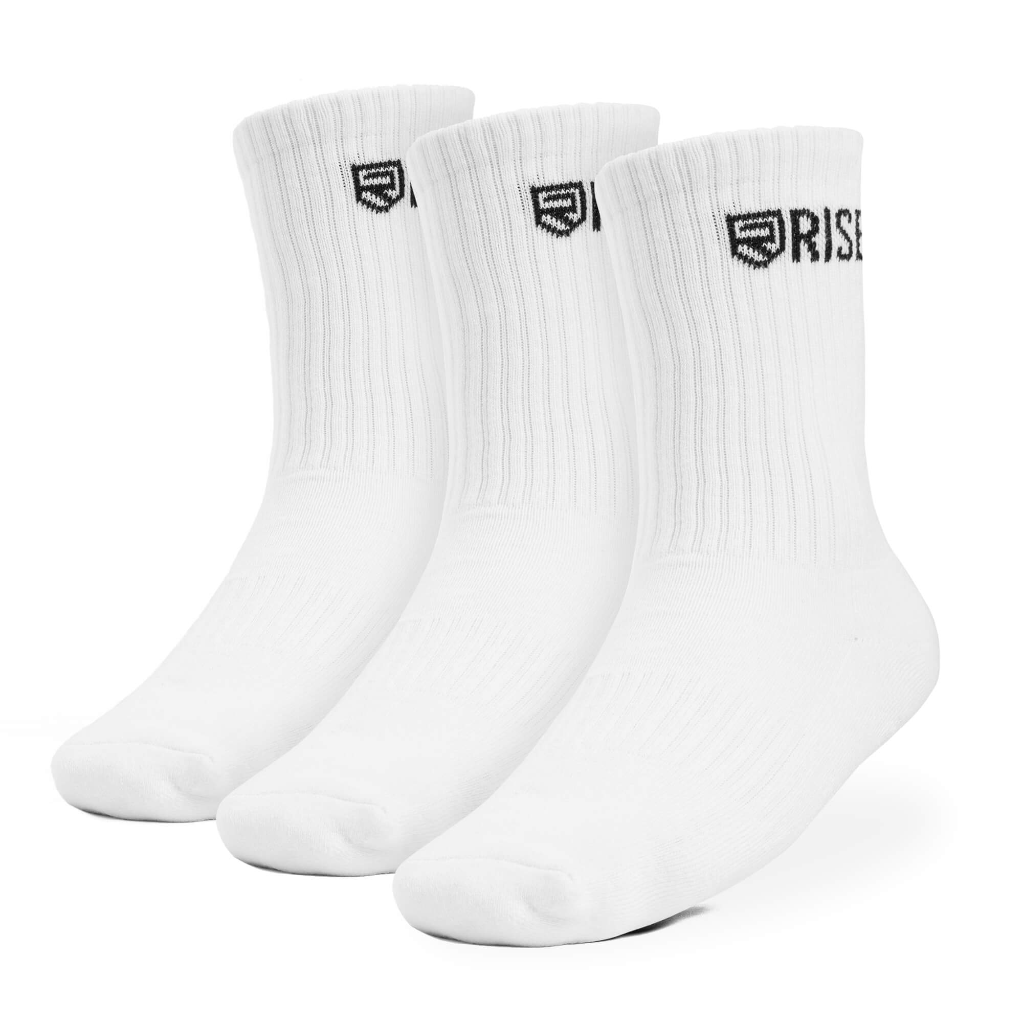 Rise Crew Socks – White (3pk)