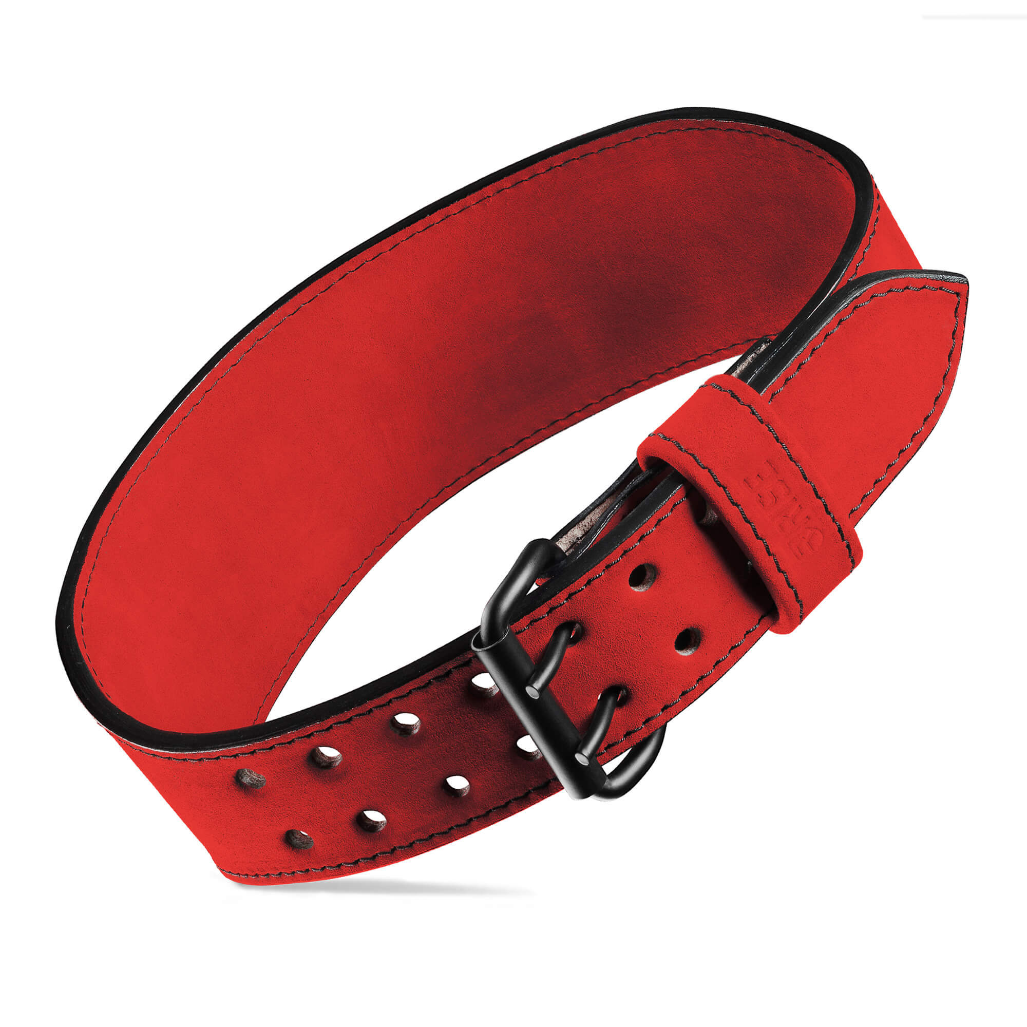 7mm Old School Leather Belt - Red