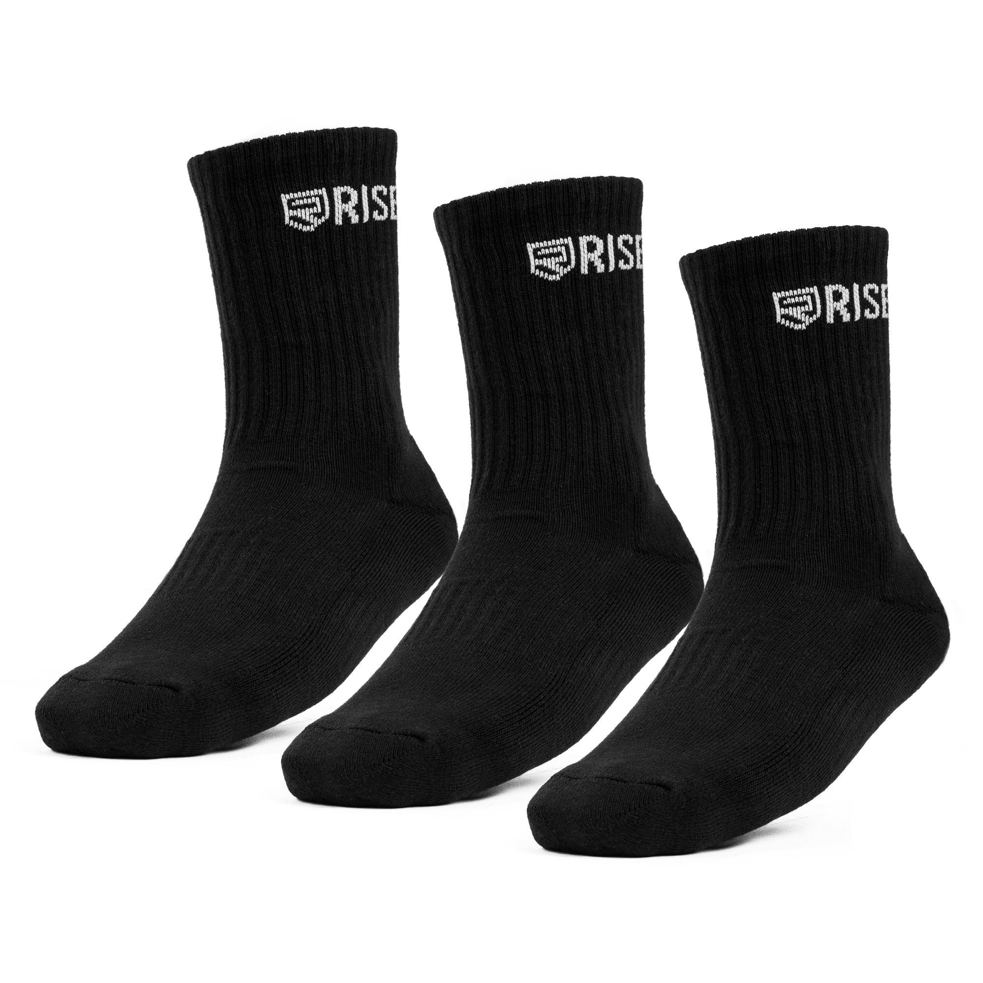 Rise Crew Socks – Black (3pk)