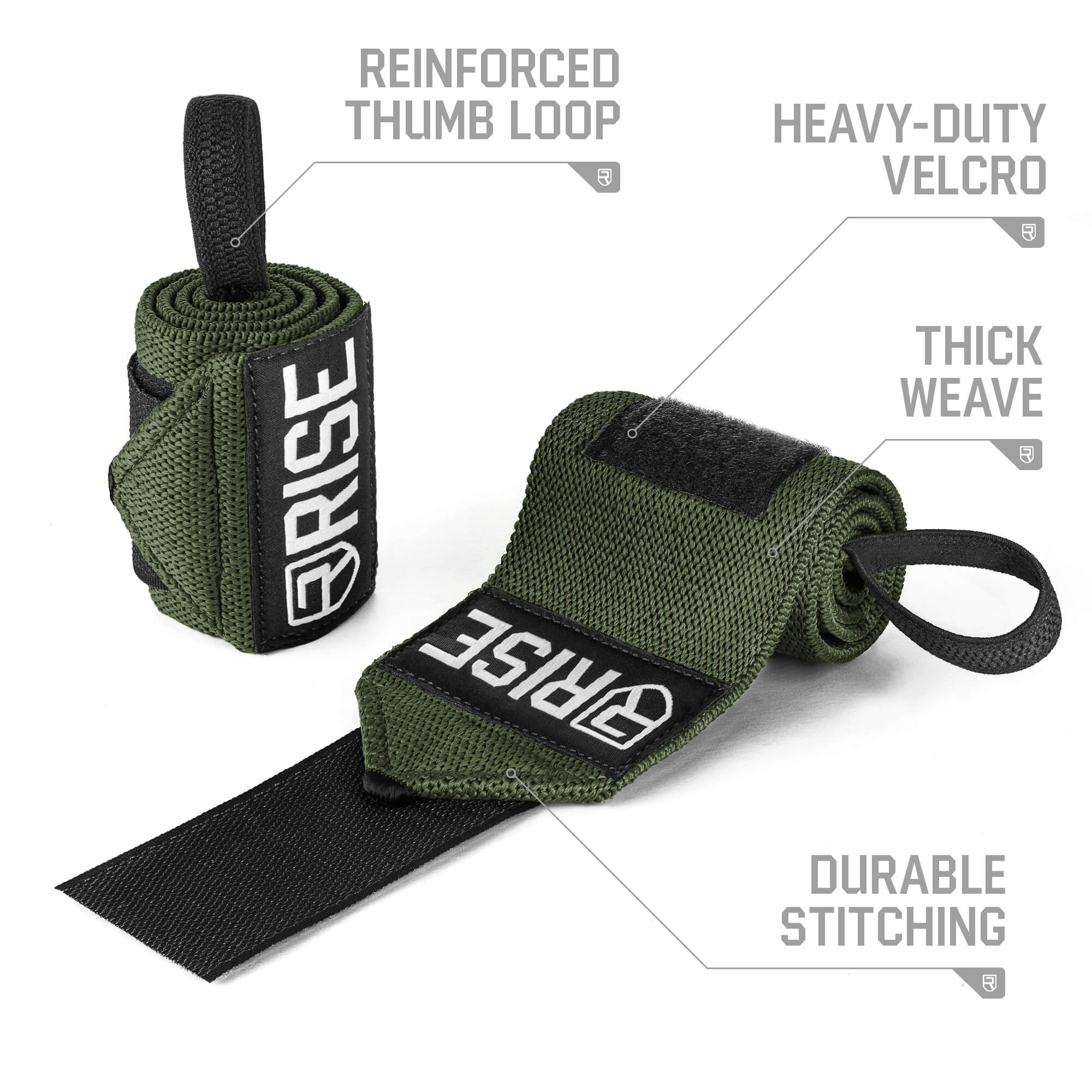 18" Wrist Wraps - Army Green