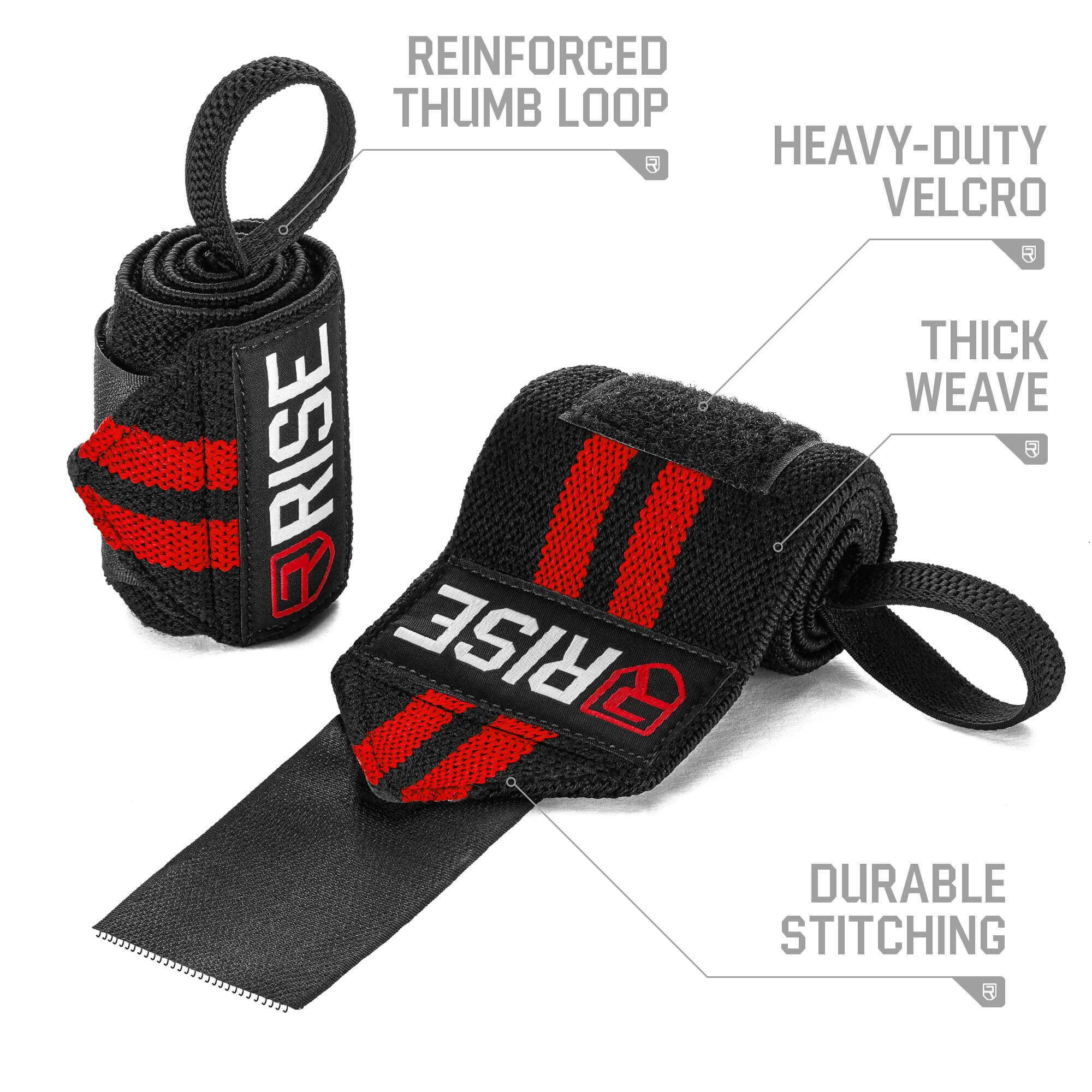 18" Wrist Wraps – Red