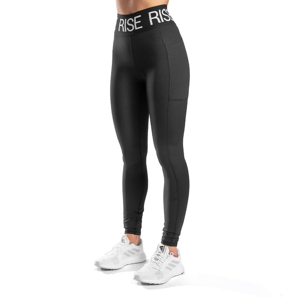 Spirit High Waisted Pockets Leggings - Black - Rise